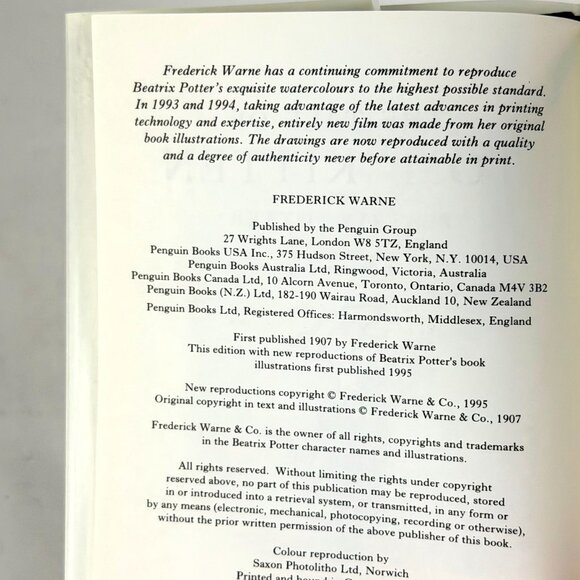 Beatrix Potter Tom Kitten Book 24K Gold Ornament Boxed Set (1990s) Rare F. Warne - Picture 7 of 9